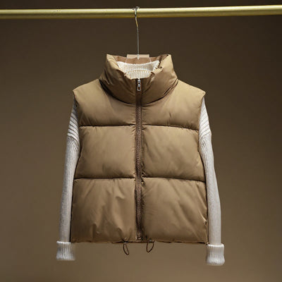 ZARA™ - Casual Stand Collar Cropped Zip Coat for Cold Weather