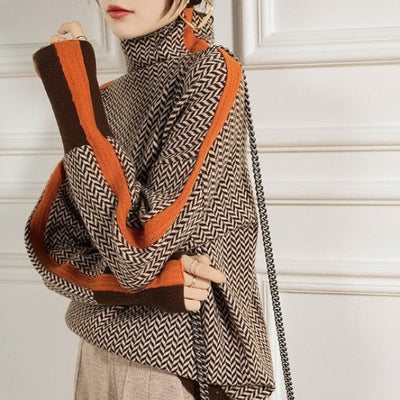 Eleanor ™ | Herringbone Luxe Turtleneck