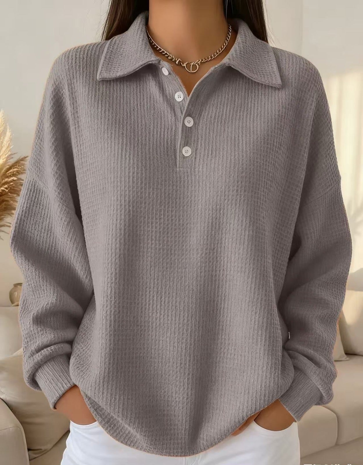 Avery - Soft Knit Polo Sweater